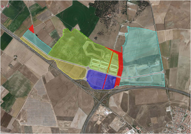 plano aéreo del área industrial de Tordesillas