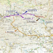 mapa de autovía CL 626 L.C.A con soluciones propuestas marcadas