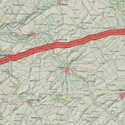 tramo Peñaranda de Bracamonte a Alba de Tormes marcado en el mapa